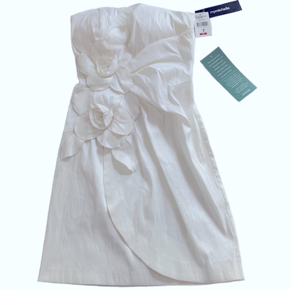 White wedding reception mini strapless dress brand new!!